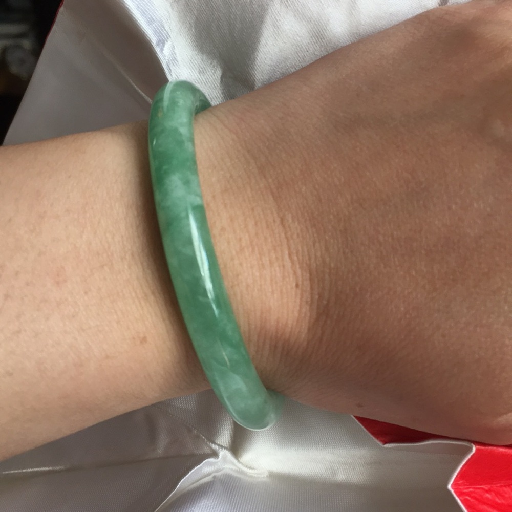 Solid Bracelet Real Jade Medium Grade - image 4